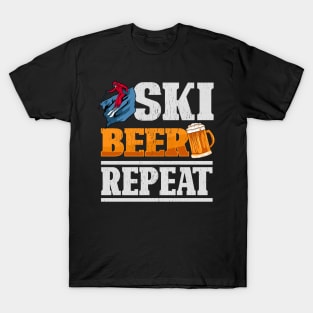 Funny Ski Beer Repeat Skiing & Skiers T-Shirt